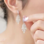 گوشواره نقره زنانه مجلسی جواهری مدل EI S9