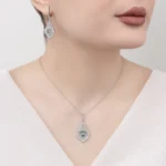 نیم ست زنانه نقره جواهری مدل NI R63