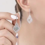نیم ست زنانه نقره جواهری مدل NI R63