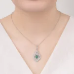 نیم ست زنانه نقره جواهری مدل NI R63