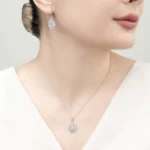 نیم ست نقره زنانه جواهری مجلسی مدل NI S3
