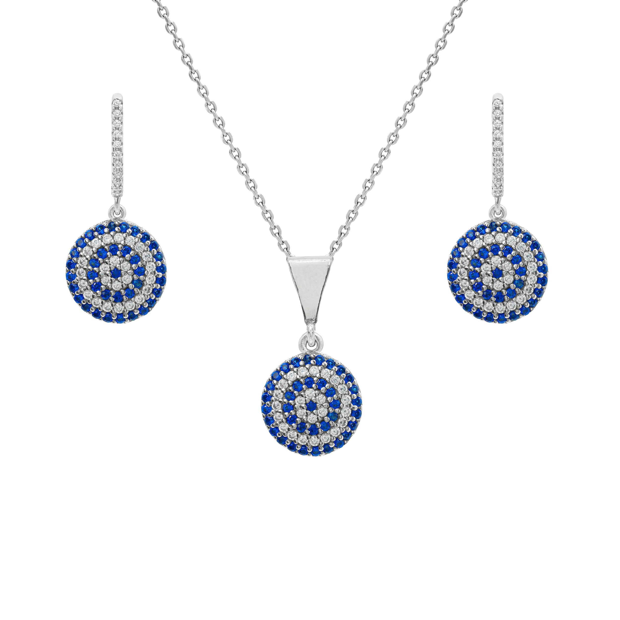 نیم ست چشم نظر نقره زنانه