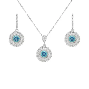 نیم ست نقره زنانه چشم نظر مدل NIH S8