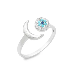 انگشتر نقره زنانه چشم نظر مدل RIH B19